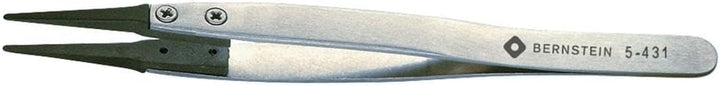 Bernstein Werkzeug Pinzette mit Carbofib Spitze, abgerundete Spitzen 1,5 mm breit, 125 mm, 5-431