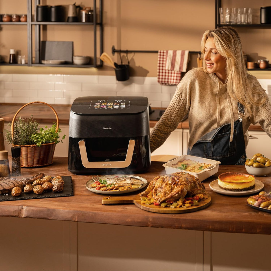 Cecotec Heissluftfritteuse Cecofry&Grill Smokin' 11000 Plus. 2900 W, 11 L, Integrierter Smoker, Trip