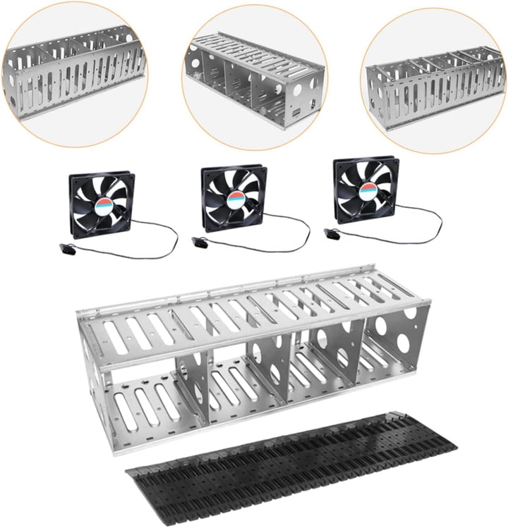 jojofuny Festplattenmontagesatz 3 5-zoll-halterung 3 12-cm-lüfter Einfache Installation Robustes Pra