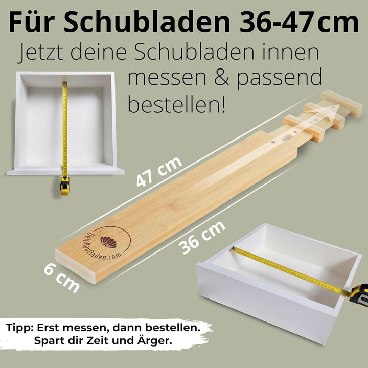 Schubladentrenner verstellbar aus Bambus – Schubladen Organizer Holz & Schubladenteiler für optimale