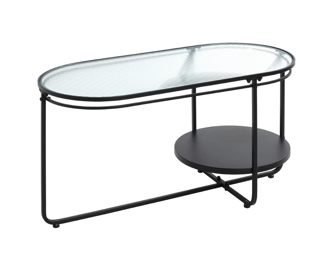 HAKU Möbel Couchtisch, Metall, schwarz, B 90 x T 42 x H 49 cm 90 x 42 x H 49, 90 x 42 x H 49