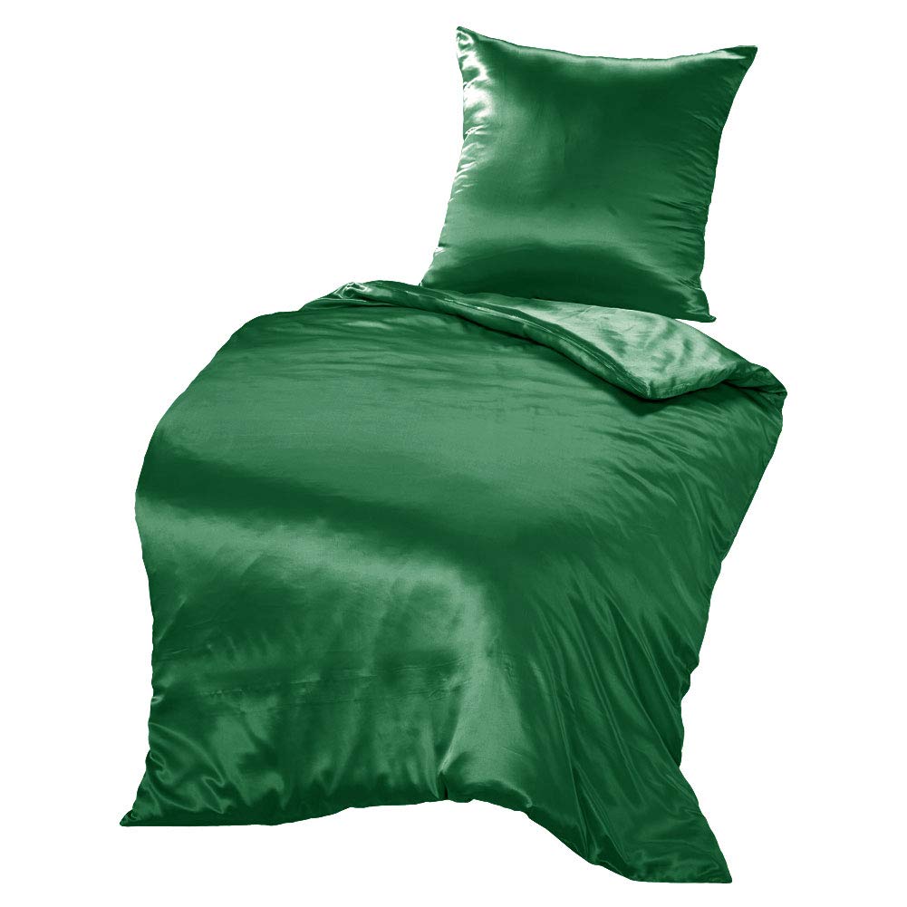 THXSILK Seidenbettwäsche Set 2 teilig, Bettbezug 155 x 220 cm und 80 x 80 cm Kissenbezug, Hypoallerg