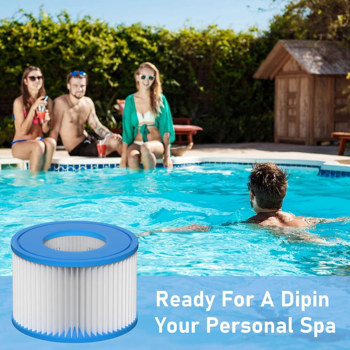 Spa Filter VI, 12 Stück Filterkartuschen VI für Bestway Miami, Monaco Lay-Z-Spa, Vegas, Palm Springs