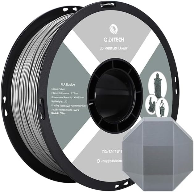 QIDI TECH PLA Rapido Filament 1.75mm, 3D Drucker Filament PLA, geeignet für Hochgeschwindigkeitsdruc