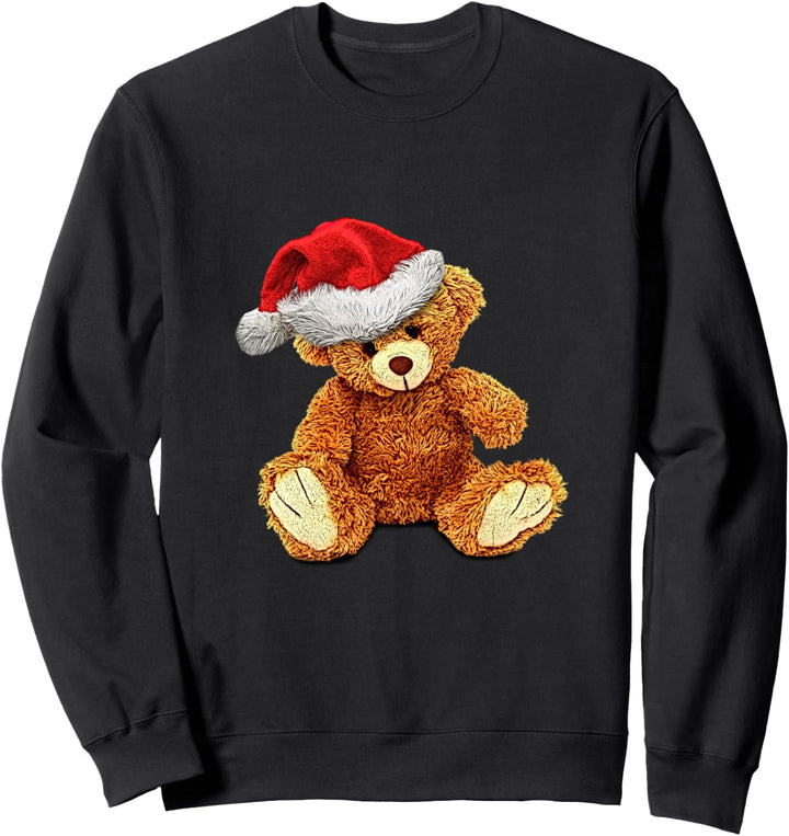 Shirt mit Teddy und Weihnachtsmütze Teddybär Sweatshirt