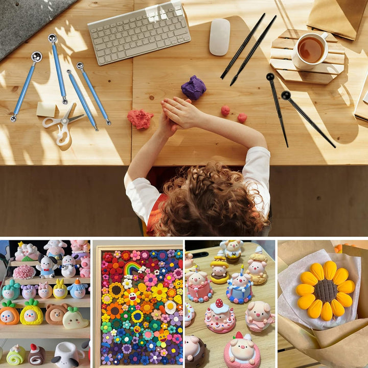 YUTUY Modellierwerkzeug, 62 Stück Carving Tools Clay Keramik Sculpting Ton Werkzeug,Töpferwerkzeug P