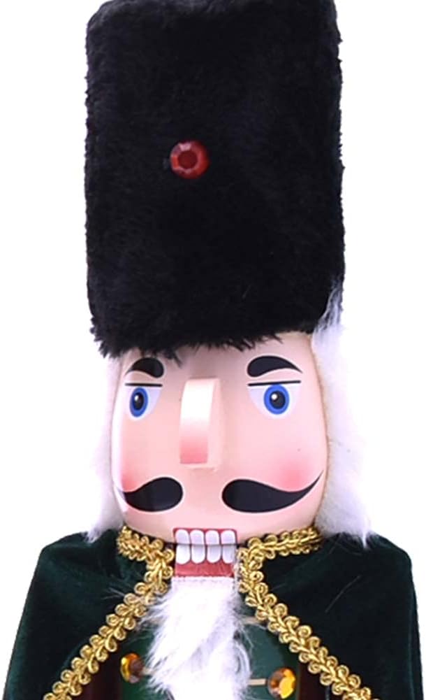BAKAJI Riesiger hölzerner Nussknacker Soldat Weihnachtsnussknacker Höhe 106 cm Gemalte Kleider Bart