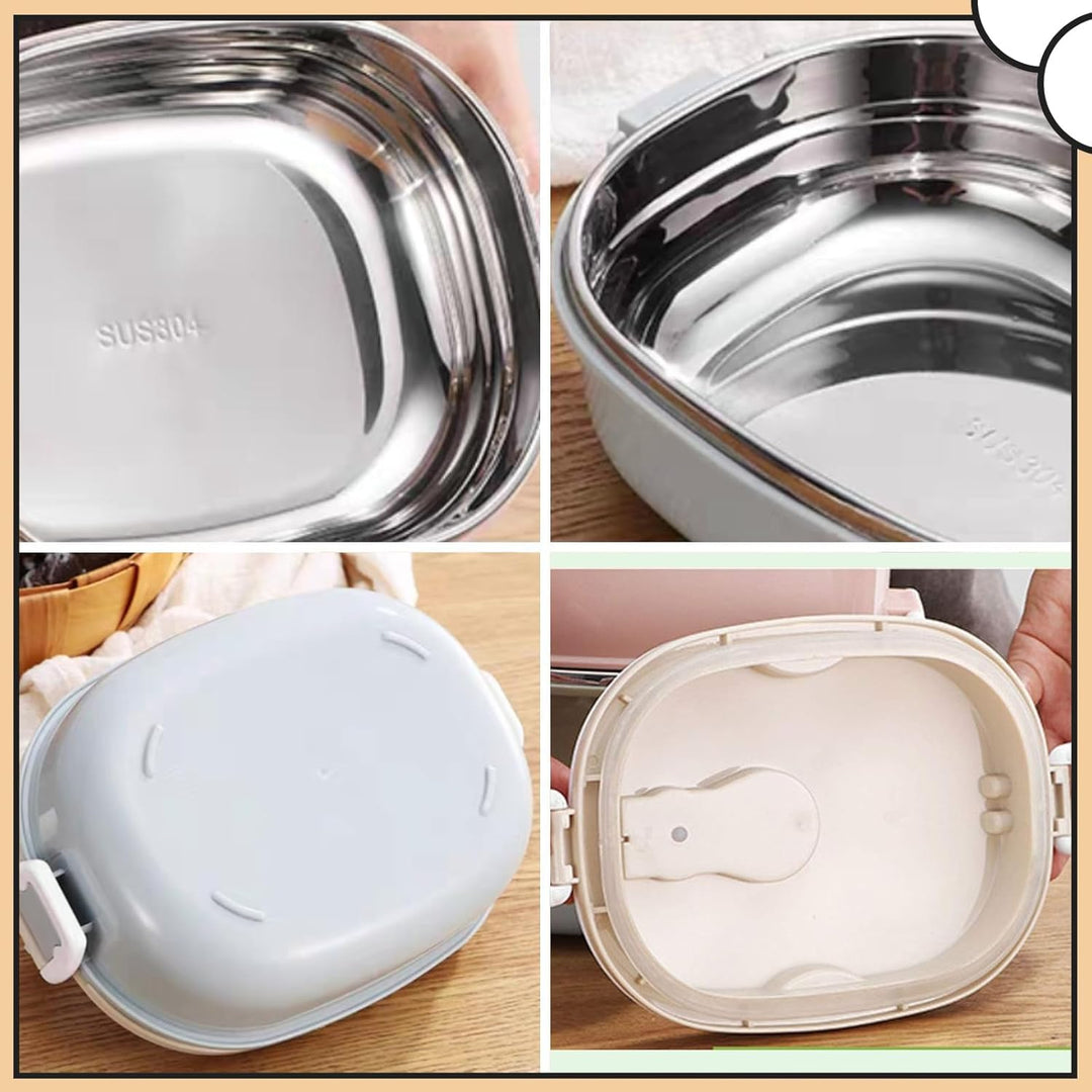Lunchbox, 900ml Edelstahl-Bento Lunch Box, Einschichtigem Lunchbox, auslaufsichere Lebensmittelbehäl