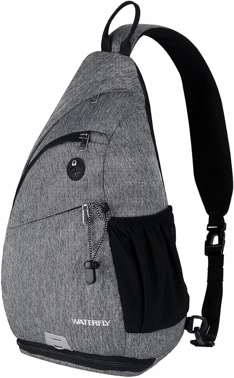 WATERFLY Sling Bag Crossbody Backpack Schulterrucksack mit verstellbarem Schultergurt Perfekt für Ou