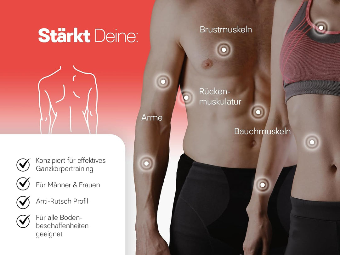 Strongr.life Bauchtrainer für Zuhause - Bauchmuskeltrainer inkl. Schiebepads - Extra breiter Bauchro