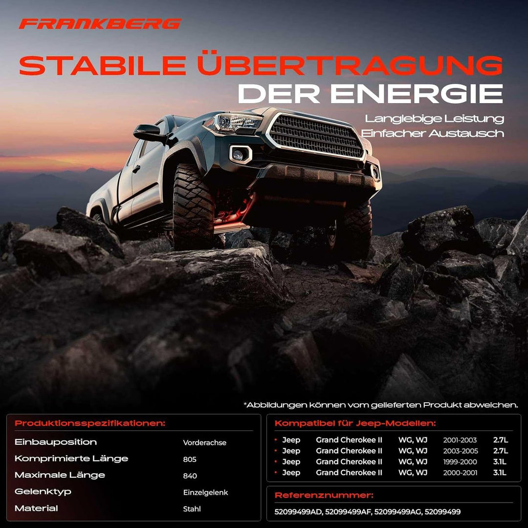 Kardanwelle Gelenkwelle 804 mm Vorderachse für Grand Cherokee II WG WJ 2.7L 3.1L 1999-2005 52099499A