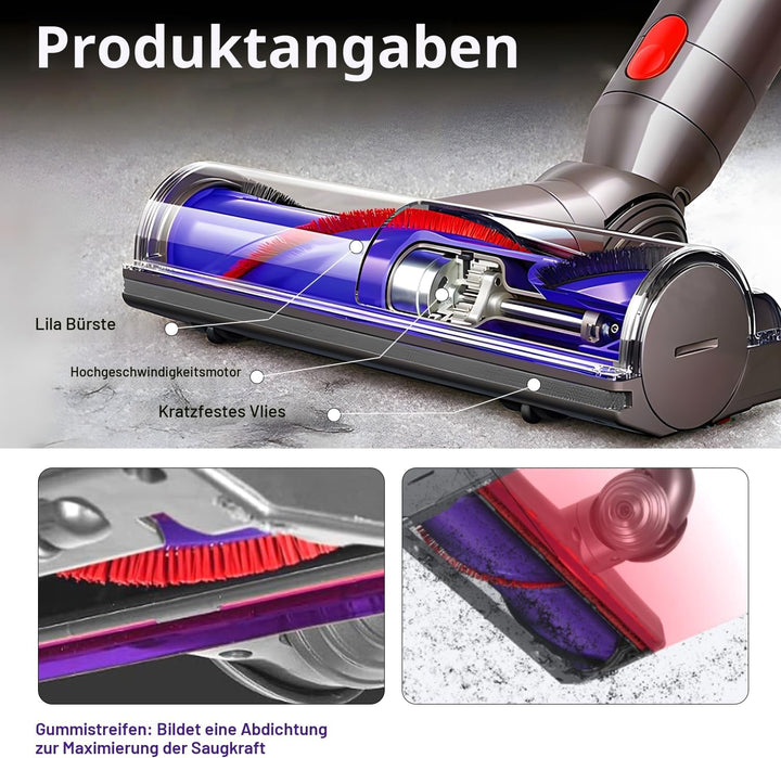 Elektrische Bürste kompatibel für Dyson V7 V8 V10 V11 V15，Ersatzteil Direktantrieb Reiniger Kopf Tur