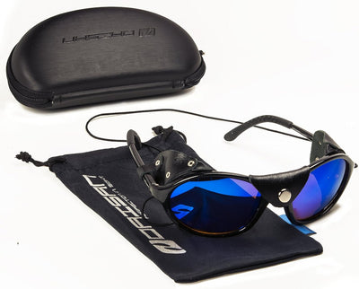 Daisan schwarze Gletscherbrille Bergsteigerbrille Sonnenbrille mit Kat. 4 Gläser 100% UV Schutz