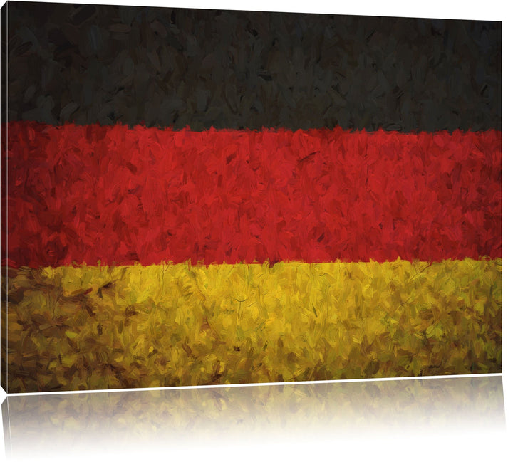 Pixxprint Deutschlandfahne als Leinwandbild/Grösse: 100x70 cm/Wandbild/Kunstdruck/fertig bespannt, 1
