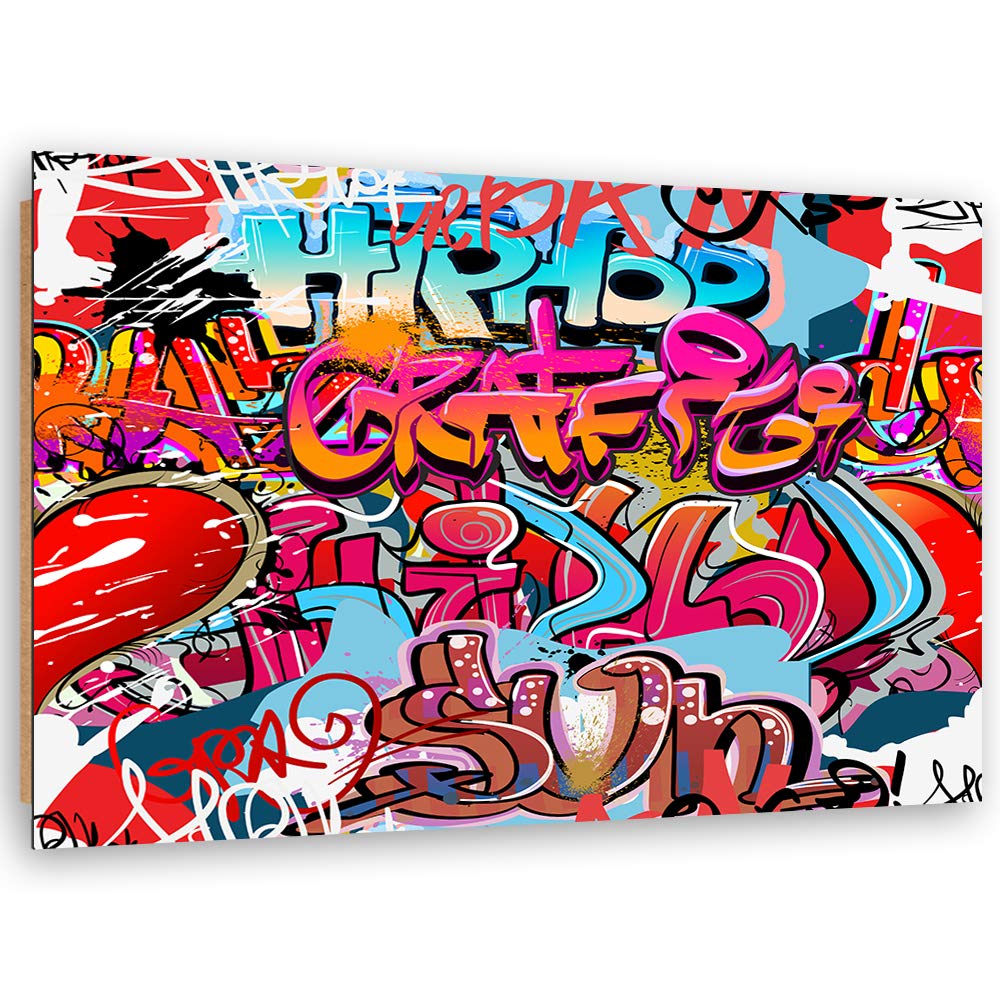 Wandbild XXL Hip-Hop Deko Kunst Bilder abstrakt Rot 120x80 cm M14499 120x80 cm, M14499 120x80 cm