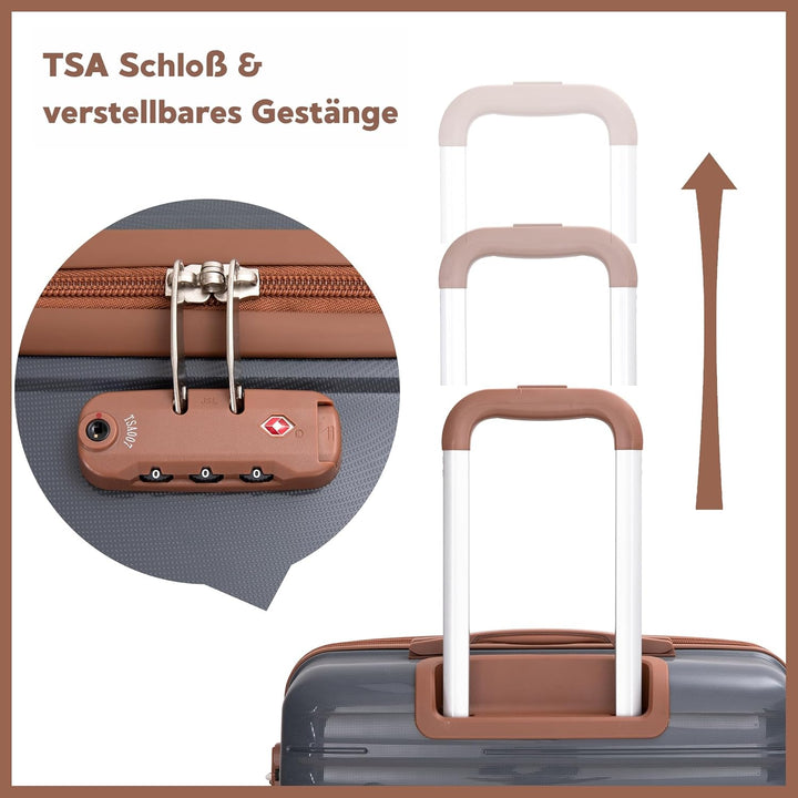 Travelhouse Ascona Premium Gepäck-Set 5-teilig – Edles ABS Polycarbonat Hartschalen-Kofferset mit TS