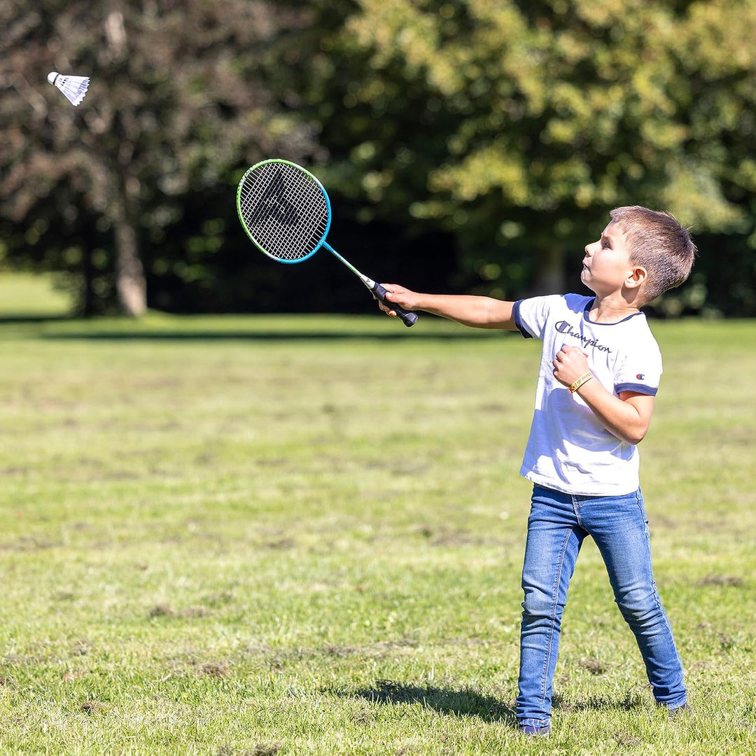 Talbot-Torro Kinder Badminton-Set 2-Attacker Junior, 2 verkürzte Schläger 53cm, 2 Federbälle, in wer