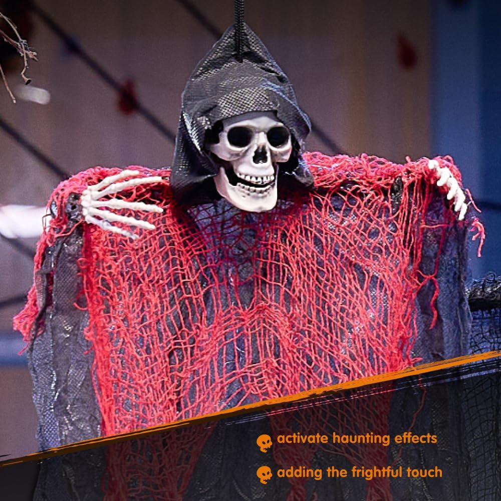 JOYIN 5 Stück Halloween hängende Sensenmänner, 70,1 cm, hängende Skelett Geister für Beste Halloween