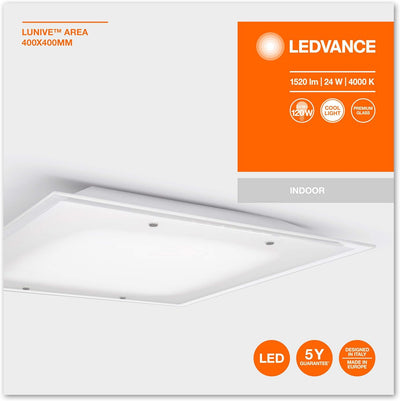 LEDVANCE LED Wand- und Deckenleuchte, Leuchte für Innenanwendungen, Kaltweiss, 400,0 mm x 400,0 mm x