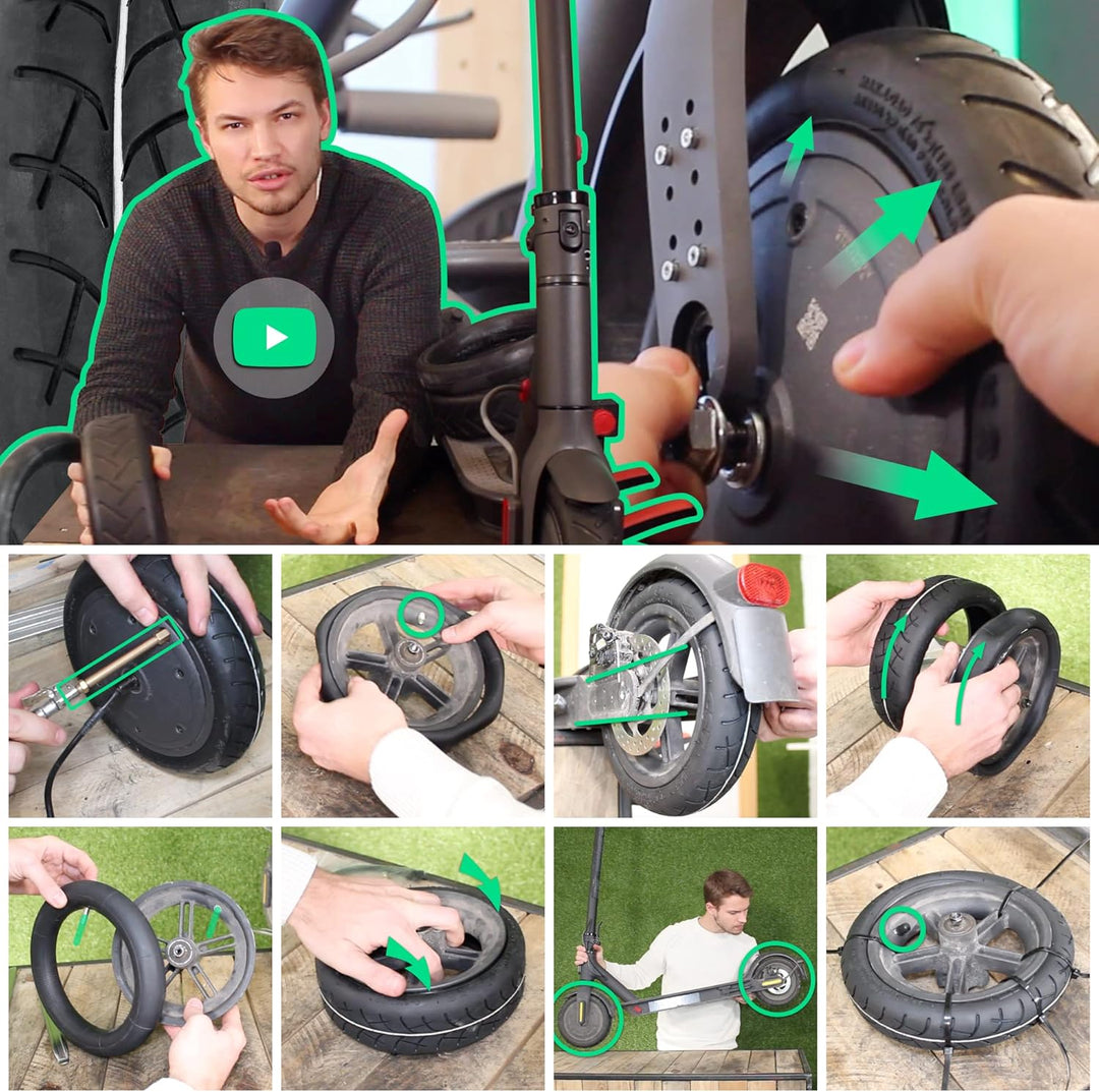 MOOVMOOV V3 Kit - e scooter Luftreifen Set 8 1/2 x2 für einfache Montage - e-scooter ersatzteile 8,5