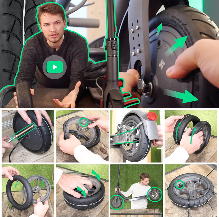 MOOVMOOV V3 Kit - e scooter Luftreifen Set 8 1/2 x2 für einfache Montage - e-scooter ersatzteile 8,5