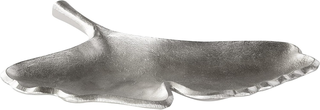 Metall Dekoschalen 2er Set Ginkgo Blätter Schmuck Tablett in Silber Palenque