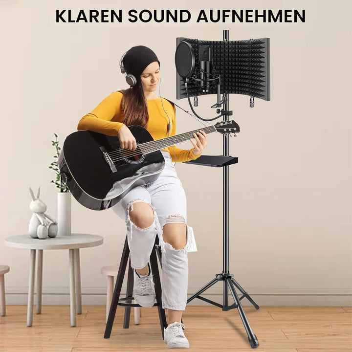 Mikrofon Isolation Schallschutz,Aokeo Pop Filter schallabsorbierend Mikrofonisolationsschirm Einstel