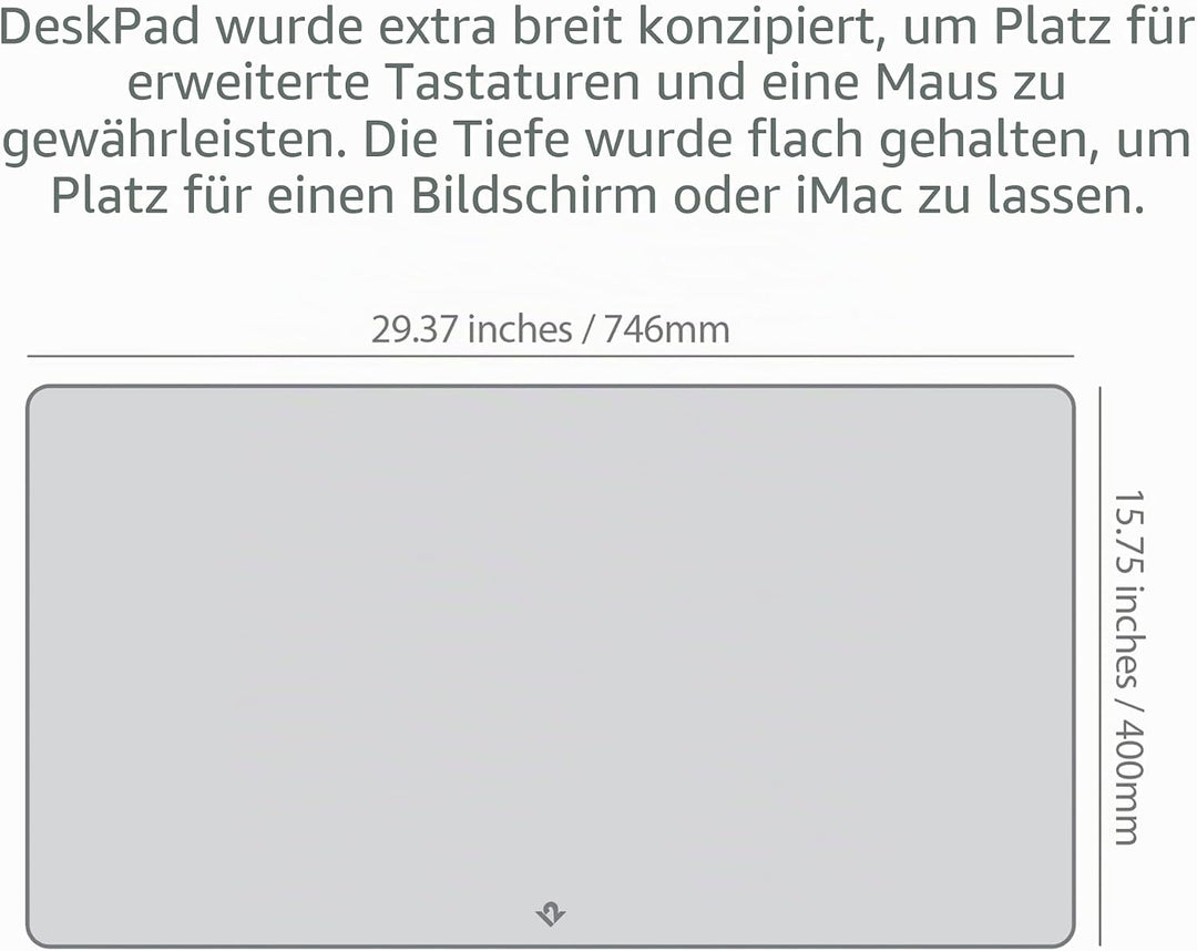 Twelve South DeskPad | Nachhaltige Leder-Verlängerungsmatte für die Maus, spritzwasserfest, rutschfe