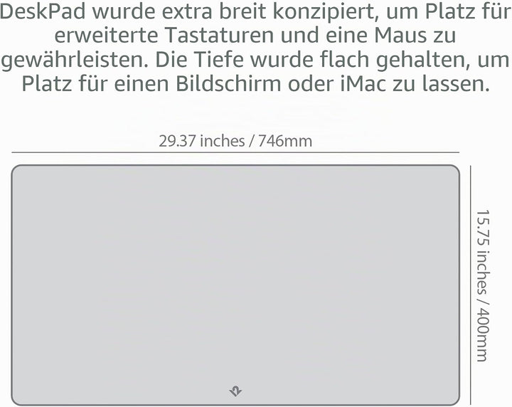 Twelve South DeskPad | Nachhaltige Leder-Verlängerungsmatte für die Maus, spritzwasserfest, rutschfe