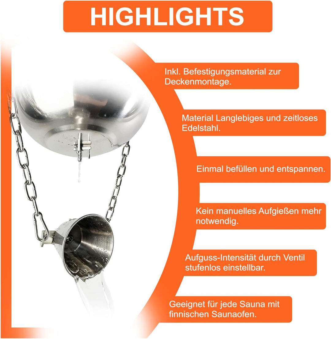 Original Steam Butler Home - Automatischer Aufguss für die Sauna/Heimsauna/Gartensauna - Material: E