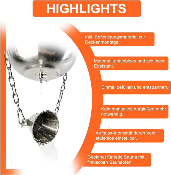Original Steam Butler Home - Automatischer Aufguss für die Sauna/Heimsauna/Gartensauna - Material: E