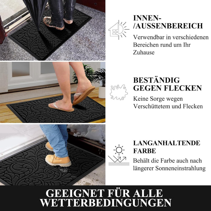 Yimobra Fussmatten - Innen und Aussen, Waschbar Fussmatte, Rutschfester Schmutzfänger Teppich für Ei