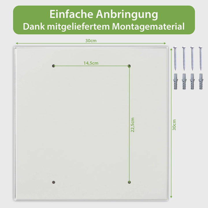 banjado® Grosser Schlüsselkasten Glas/Schlüsselbox 30cm x 30cm mit 50 Haken - Motiv Wasserfälle/Schl