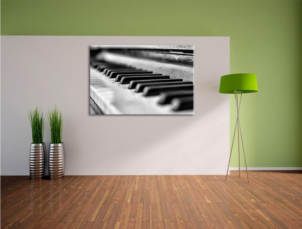 Pixxprint Elegantes Klavier als Leinwandbild/Grösse: 100x70 / Wandbild/Kunstdruck/fertig bespannt, 1