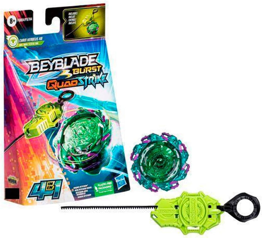 Hasbro Beyblade Burst QuadStrike Chain Kerbeus K8 Starter Pack, Battle Kreisel mit Starter, Spielzeu