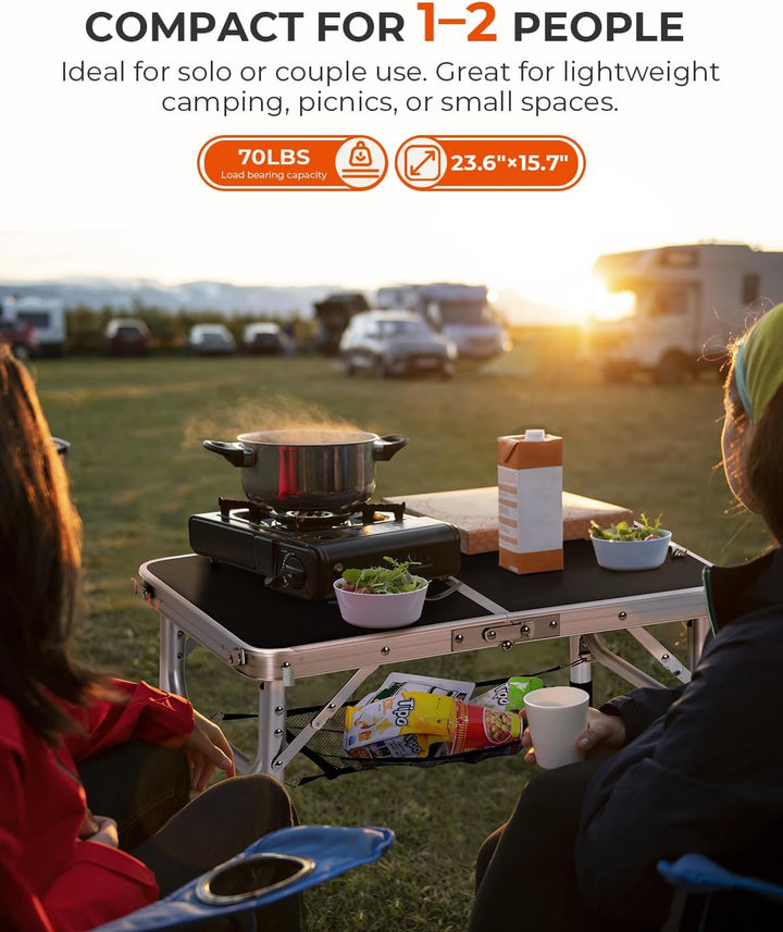 Klappbarer Campingtisch, Sportneer, höhenverstellbar, Kleiner Klapptisch, tragbare Campingtische (59