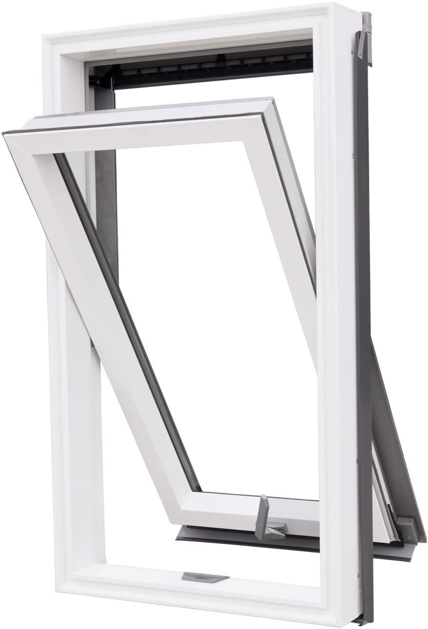 Balio Dachfenster Kunststoff incl. Verdunkelungsrollo und Universal - Eindeckrahmen 0-50mm (78 x 134