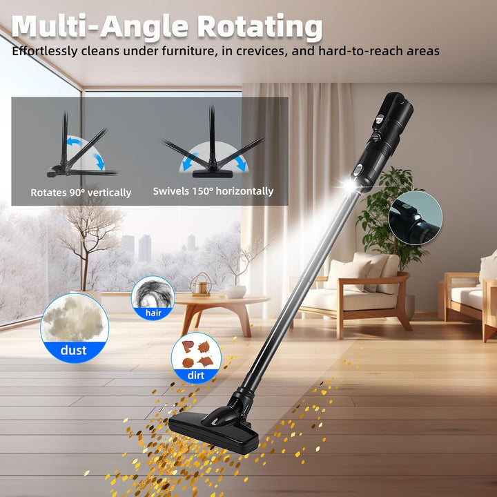 Carehabi Handstaubsauger Akku 25000Pa Mini Akku Staubsauger Handstaubsauger Auto 5200mAh für Auto, K