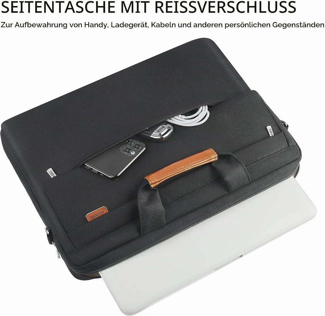 DOMISO Laptoptasche 17 Zoll Wasserabweisende Aktentasche Herren Business Schutztasche Notebook Tasch