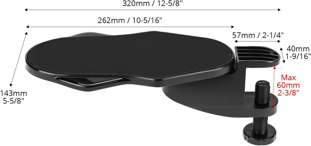 QWORK® 2er Set Schreibtisch-Verlängerung für Arm- und Handgelenkstütze, 180° Drehbare, Kunststoff Ar