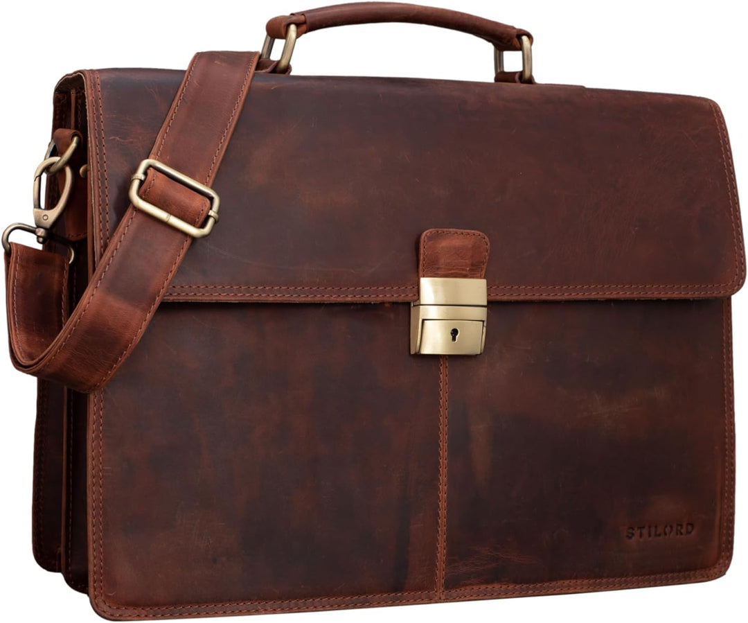 STILORD 'Edward' Herren Aktentasche Dokumententasche Laptoptasche Business Büro Tasche mit Schulterg