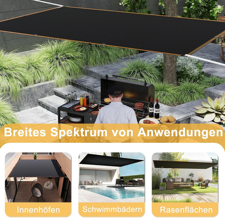 YRHome Sonnensegel 2x5m Rechteckig UV-Schutz 95% Winddurchlässig Robust für Garten Terrasse Balkon a
