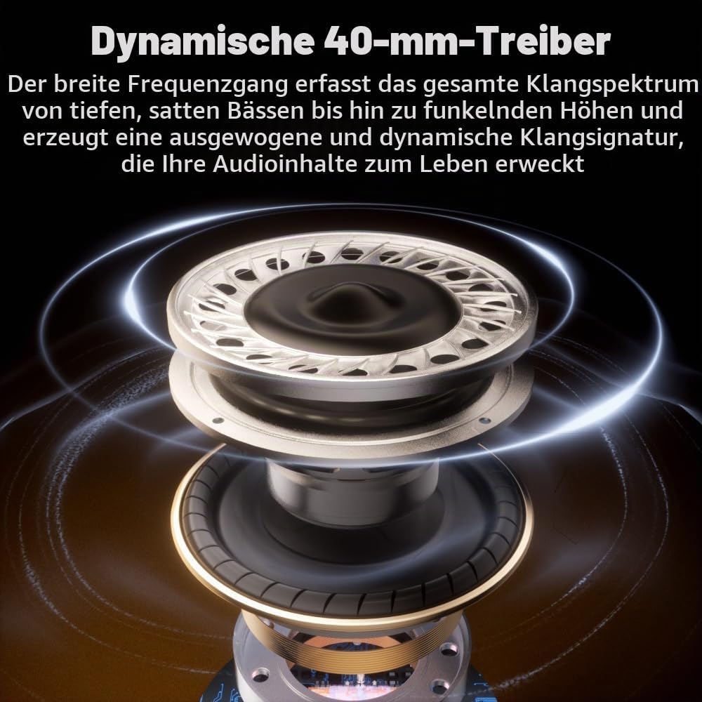 OBEST Over-Ear Noise Cancelling Kopfhörer Kabellos Bluetooth 5.3, Hybrid Active Geräuschunterdrückun