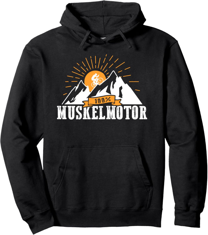 100% Muskelmotor Lustiges Design Anti E-Bike und Pedelec Pullover Hoodie