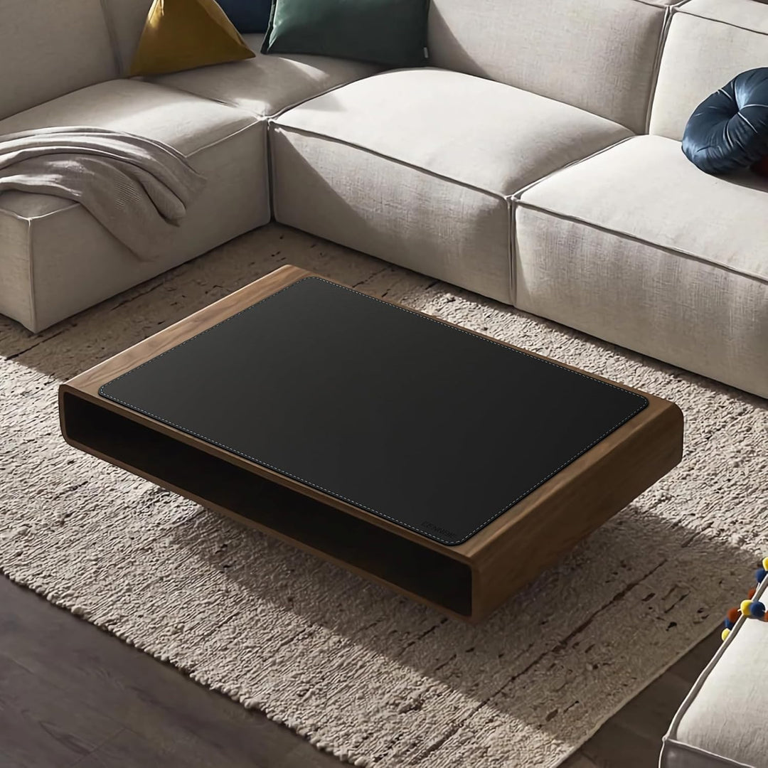 CENNBIE Schreibtischunterlage Leder, 80x50cm extra grosseTischunterlage, erweitertes PU-Leder Mauspa