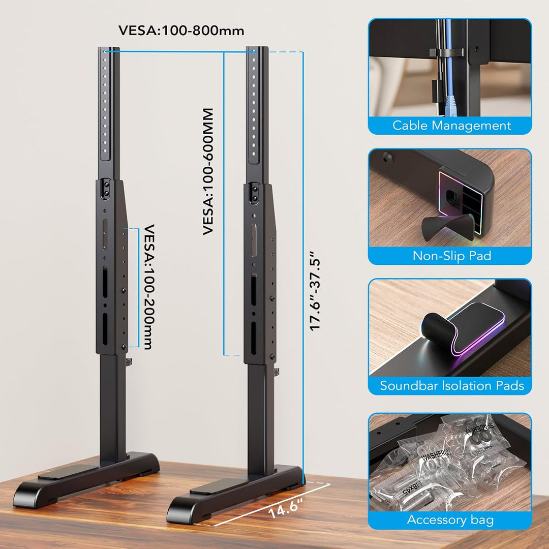 Universal-TV-Ständer, Tischplatte TV-Ständer Ersatz für die meisten 61 bis 202 cm LCD-LED-Fernseher,