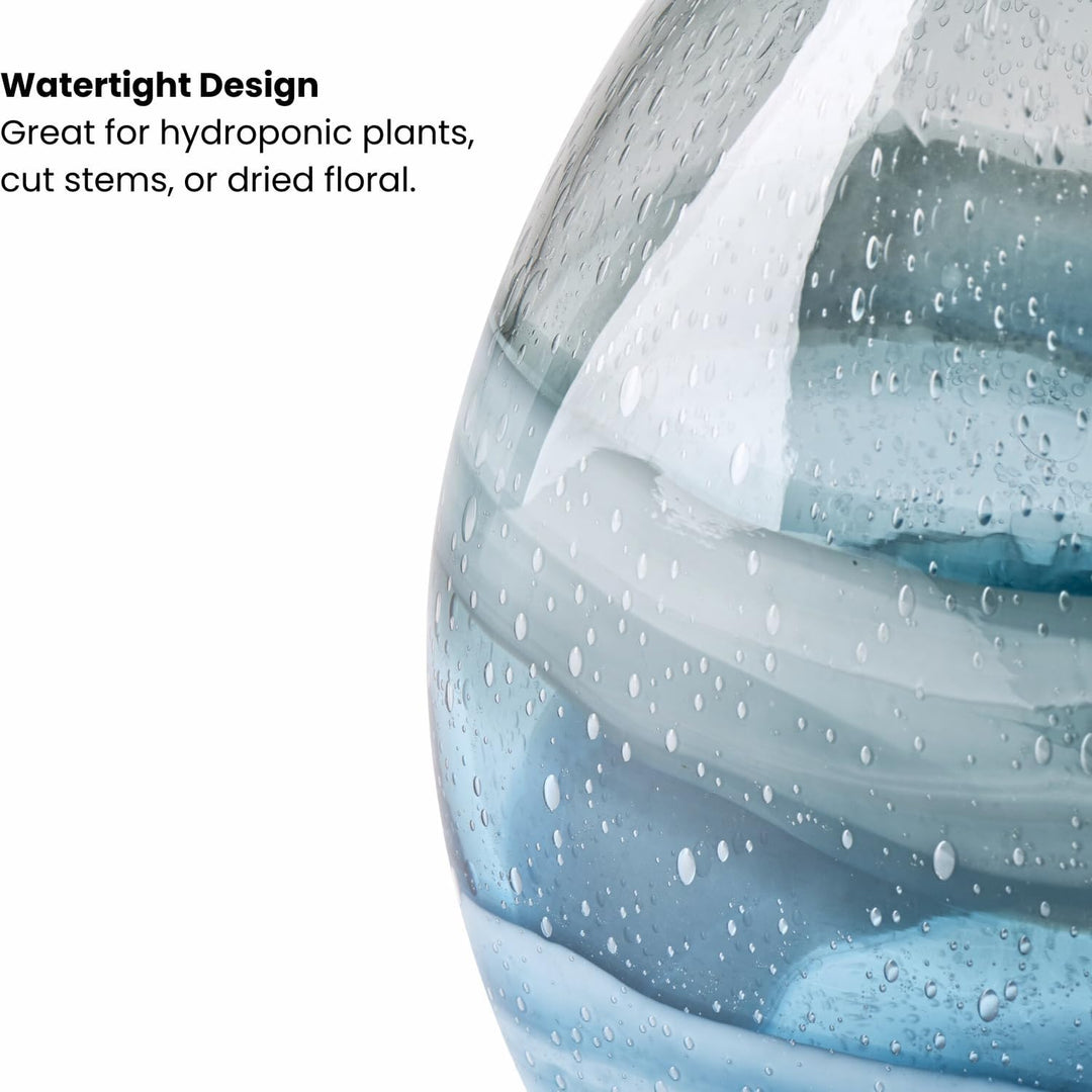 Torre & Tagus Andrea Handgefertigte Vase aus Glas mit Wirbel, für Heimdekoration, Wohnzimmer, Tafela