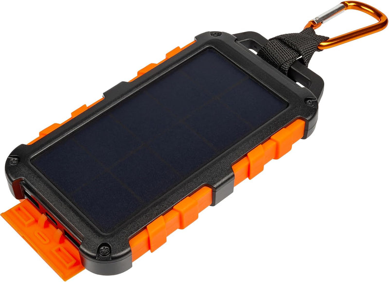 Xtorm Solar Ladegerät Powerbank - 10,000mAh - Schwarz, Wiederaufladbar mit Solarenergie, 3 Ports, Ko