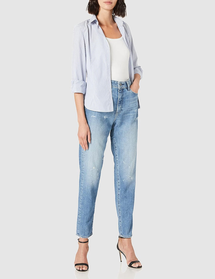G-STAR Damen Janeh Ultra High Mom Ankle Jeans 30W / 34L Blau (Sun Faded Ice Fog Destroyed D16083-b76