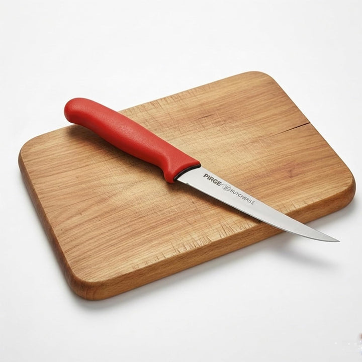 Pirge Butcher's MasterGrip Ausbeinmesser Profi Messer 13 cm Rot Schlachtermesser - Fleischermesser -